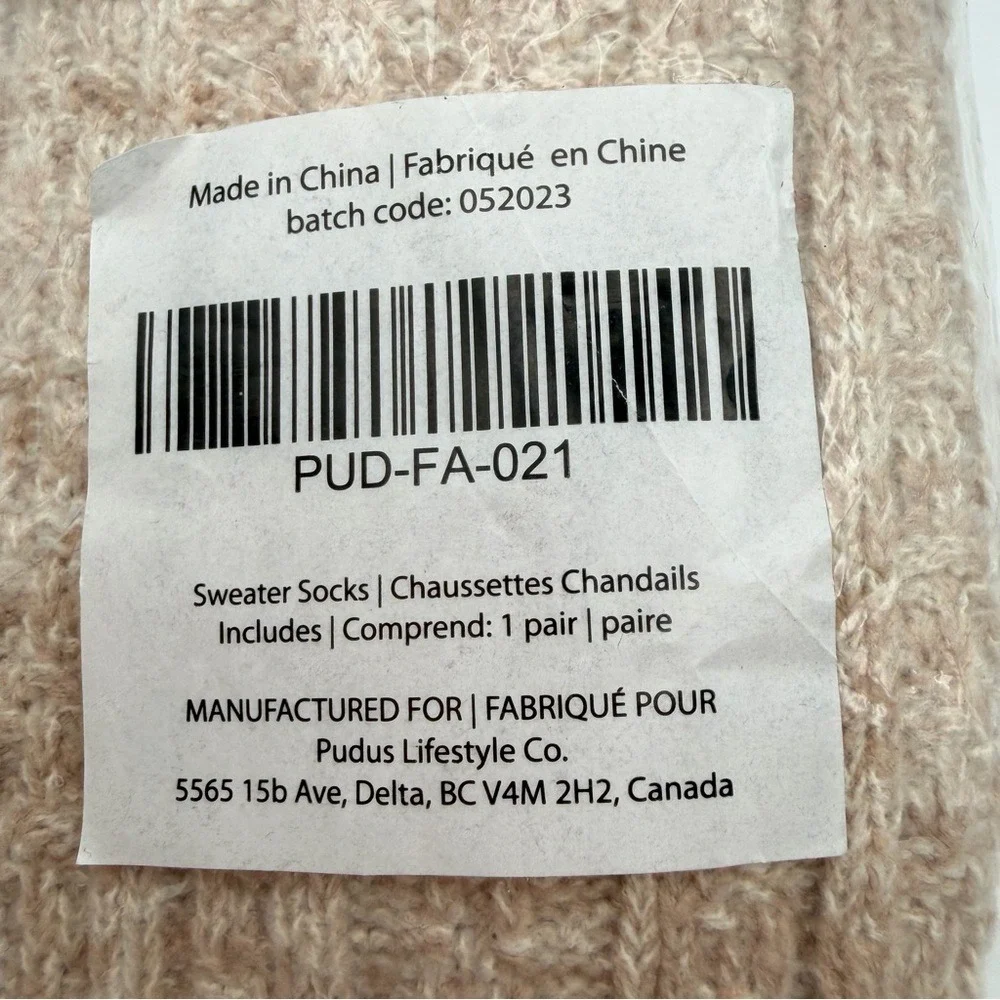 Pudus Sweater‎ Socks Women's Fits Shoe Sizes 6-10 FabFitFun NEW